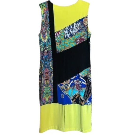 Joseph Ribkoff Color Block Print Sleeveless Shift Dress - LNC - Picture 3 of 6